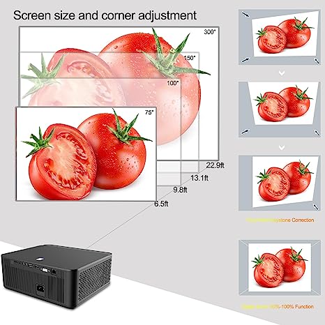 atongm WiFi ve Bluetooth Özellikli Projektör, Mini Projektör Android 9.0 HD 1080p Yerel, 15000 lümen Oyun Videosu Akıllı Projektör Ev İçin TV Çubuğuna Gerek Yok