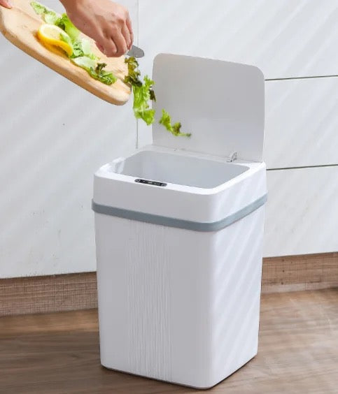 atongm Smart çöp tenekesi banyo çöp kutusu kapaklı su geçirmez hareket sensörü plastik çöp kutusu yatak odası mutfak ofis için