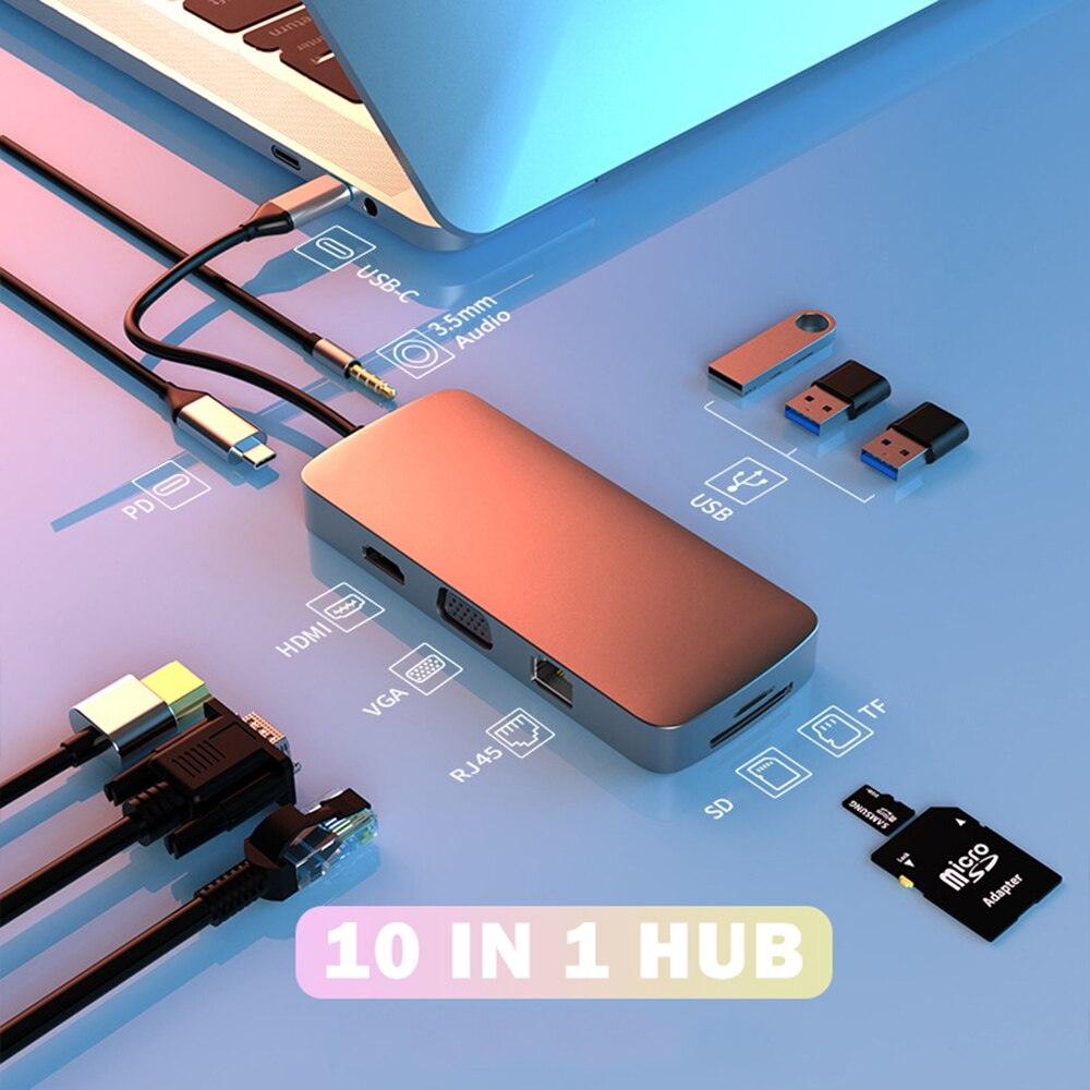 atongm USB C HUB tipi C HDMI uyumlu Dock istasyonu USB HUB kablosuz şarj cihazı USB 3.0 HUB için MacBook Pro hava Laptop PC aksesuarları - atongm Turkiye