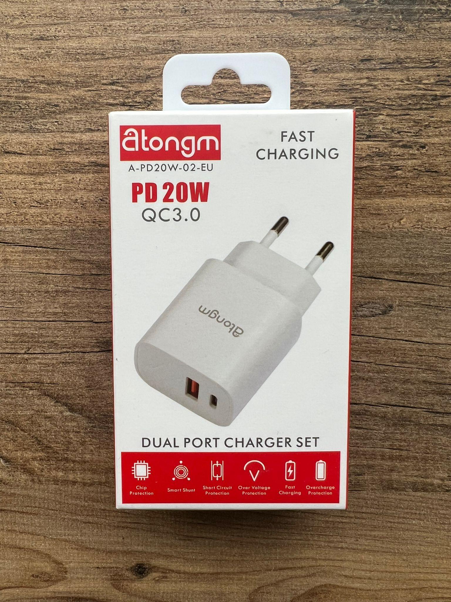 atongm Type - C + USB Giriş Şarj Adaptörü 20w Qc3.0 Pd Hızlı Şarz - atongm Turkiye